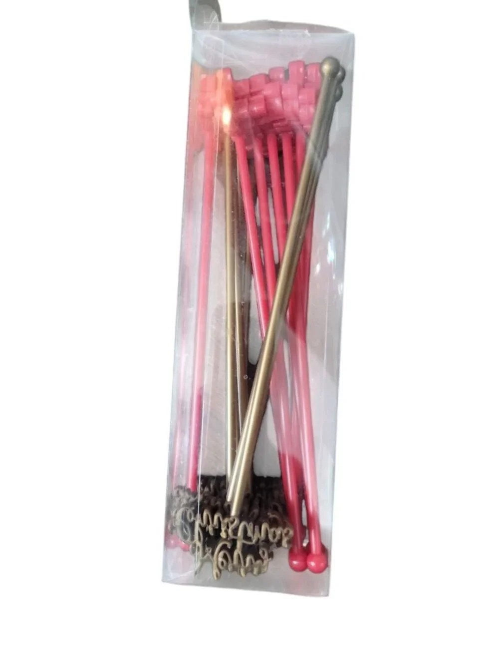 Merry Christmas Swizzle Stir Sticks Plastic Festive Holiday Drink 15 Red & Gold